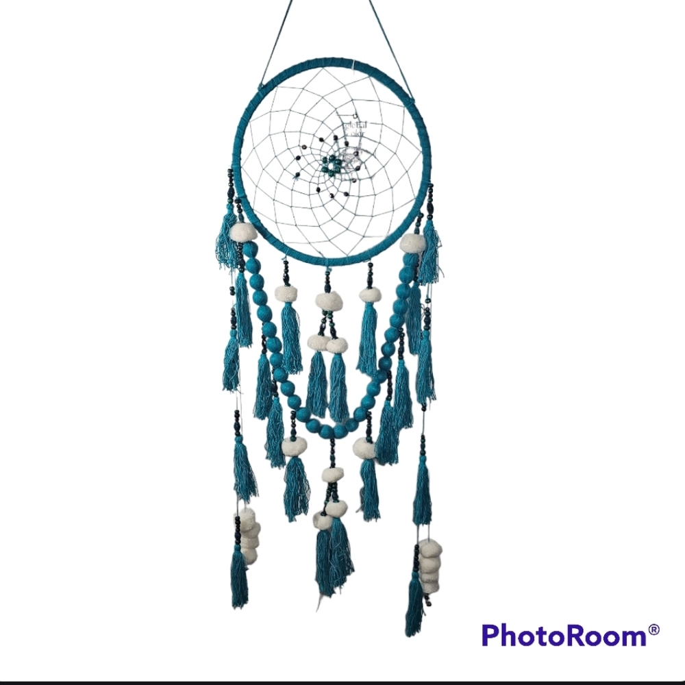 Teal World Traveler Dream Catcher